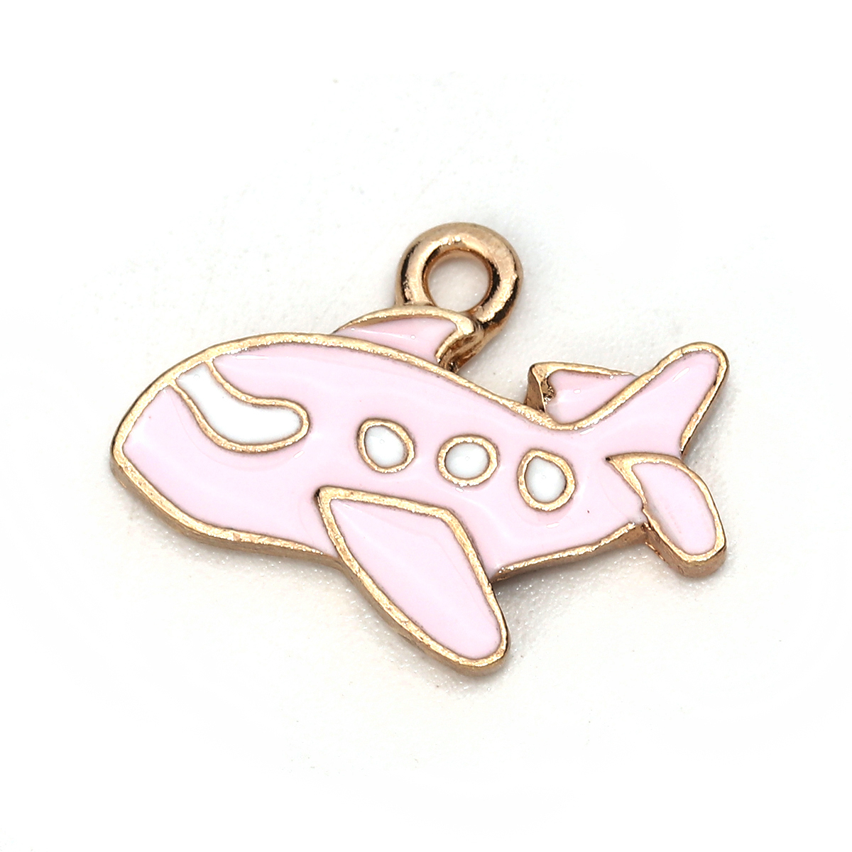 Charm -   Enamel   Airplan, pink