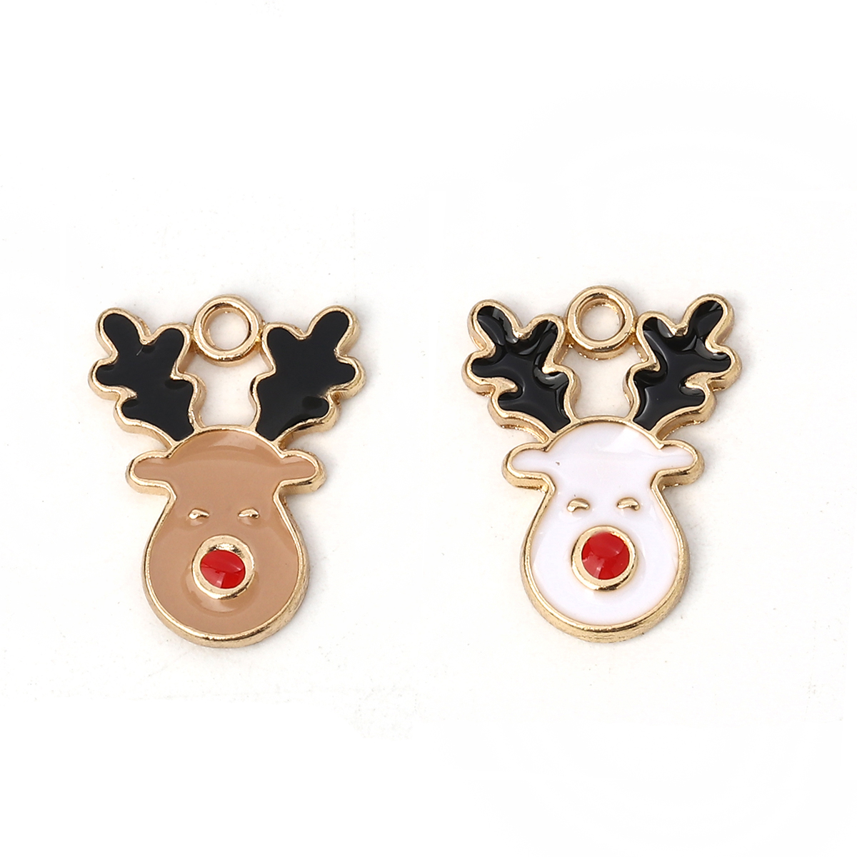 Charm horse  , enameld   reindeer White - 2