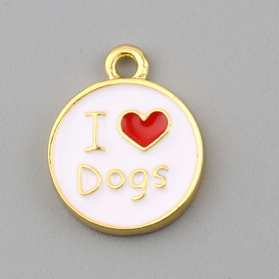 Charm Enameld "I Love Dogs"