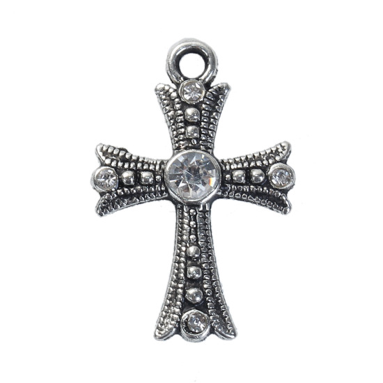 Charm  Cross rhinestone, clear