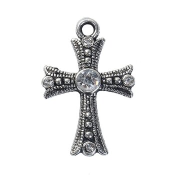 Charm  Cross rhinestone, clear