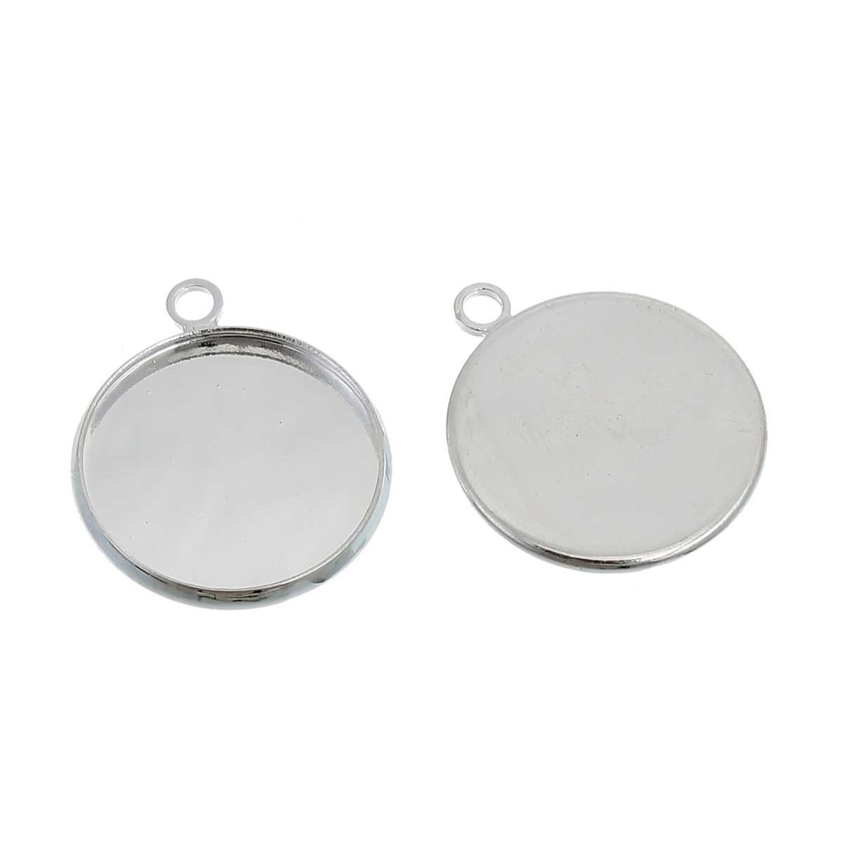 Charm Cabochonpendant , silver 18mm - 2