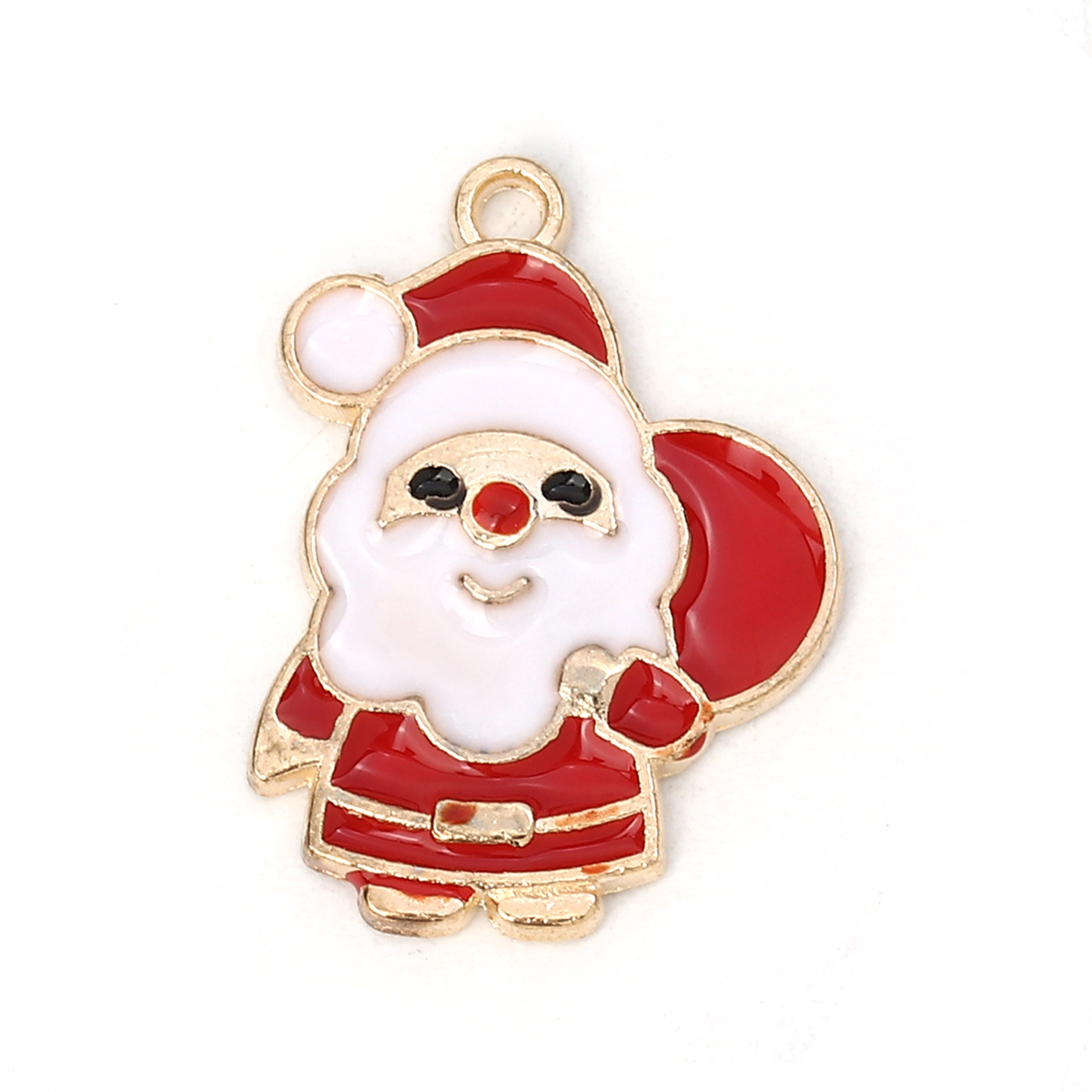 Charm  , enameld  Santa 23mm