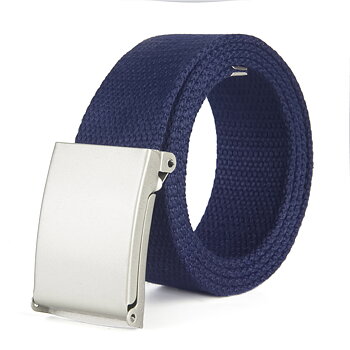 Skärp i mörk blått canvas tyg bälte unisex justerbar längd