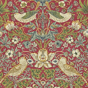TAPET STRAWBERRY THIEF, Crimson/Slate