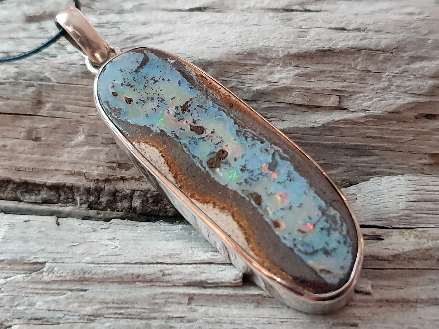 Hänge Boulderopal, silver-925