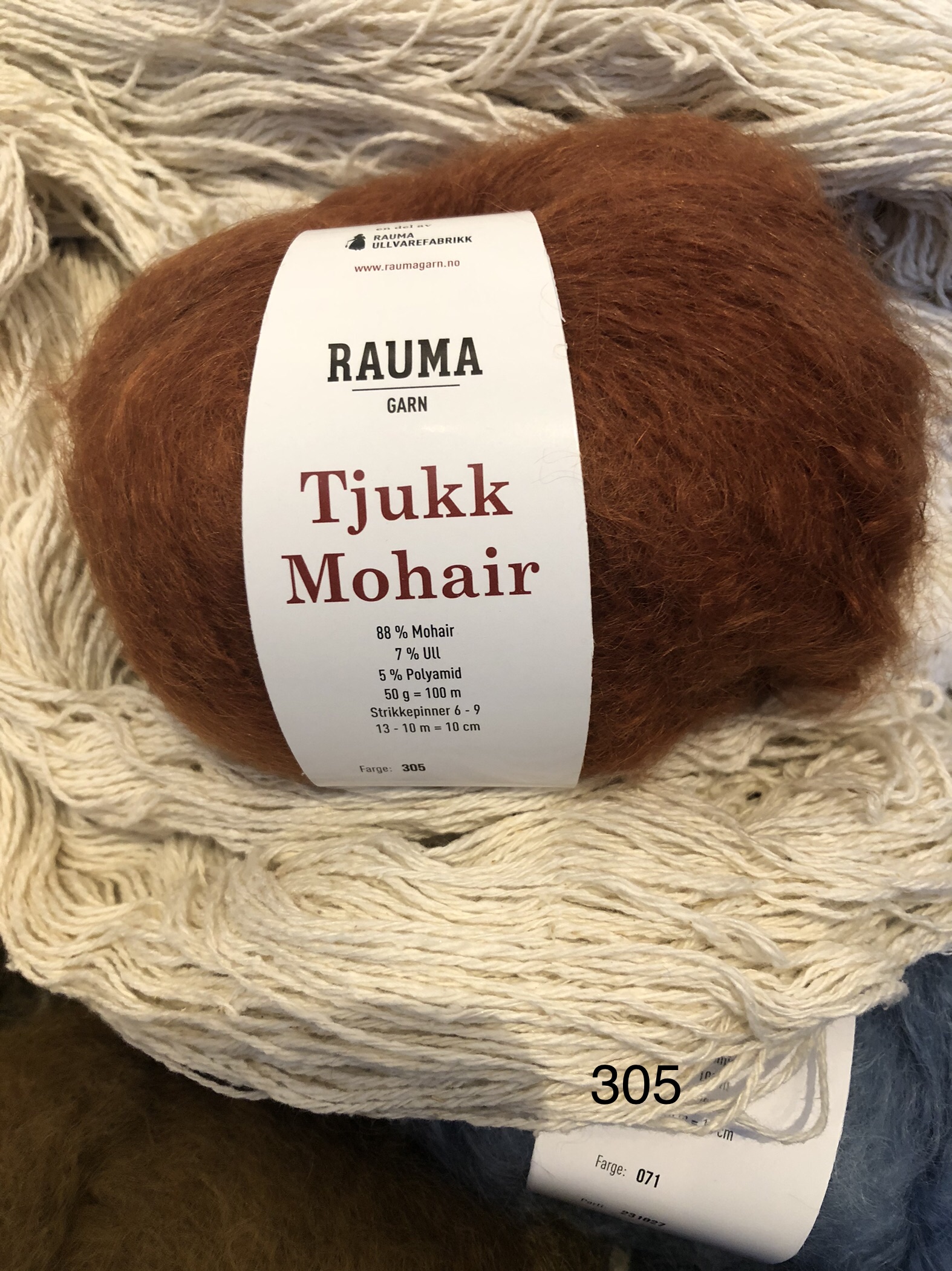 Tjukk mohair färg 305 Höstlöv 50 g