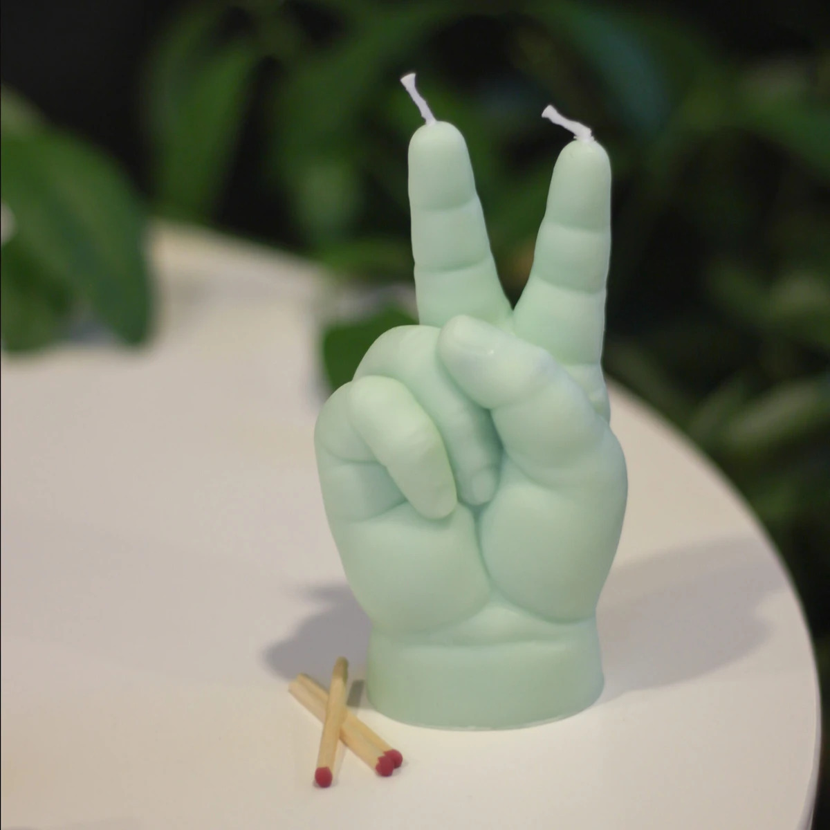 Candle Hand Baby - Peace, pastel green - 5