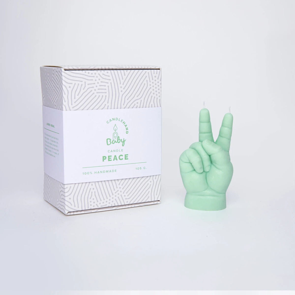 Candle Hand Baby - Peace, pastel green - 3