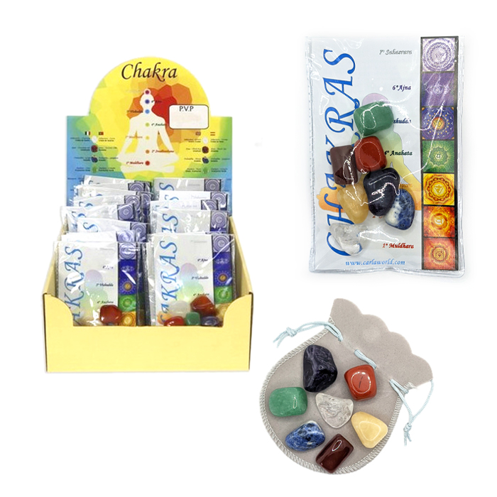 Chakra kristall-kit sju stenar med påse - 5