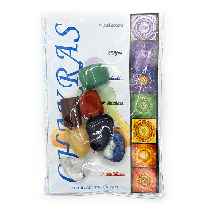 chakra sju kristaller i förpackning