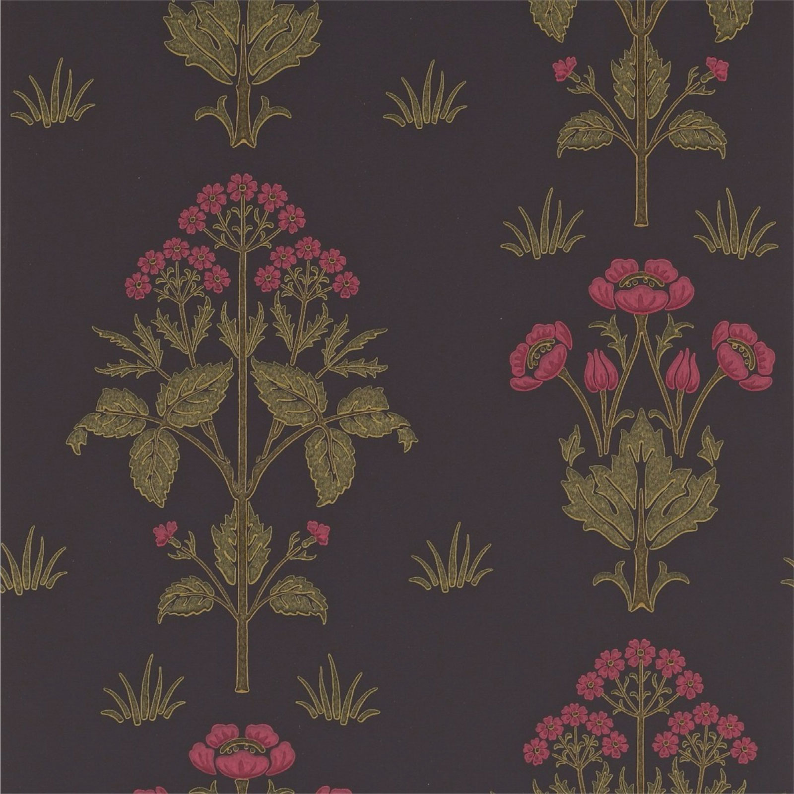 TAPET MEADOW SWEET, Charcoal/Rose