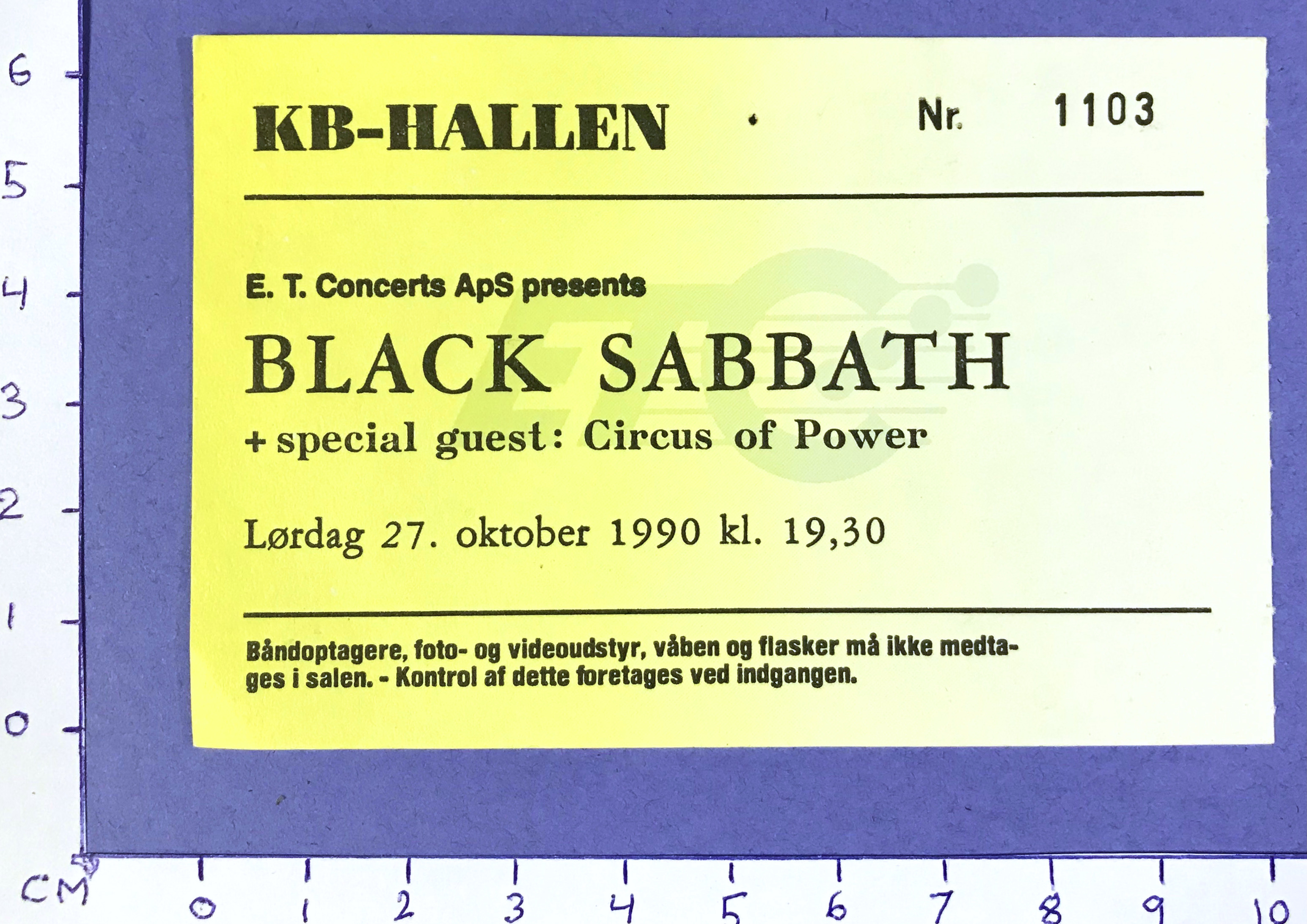BLACK SABBATH - Köpenhamn 1990