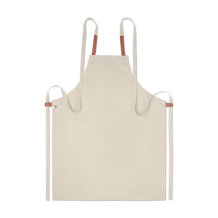 Ekologiskt köksförkläde i vit/beige färg