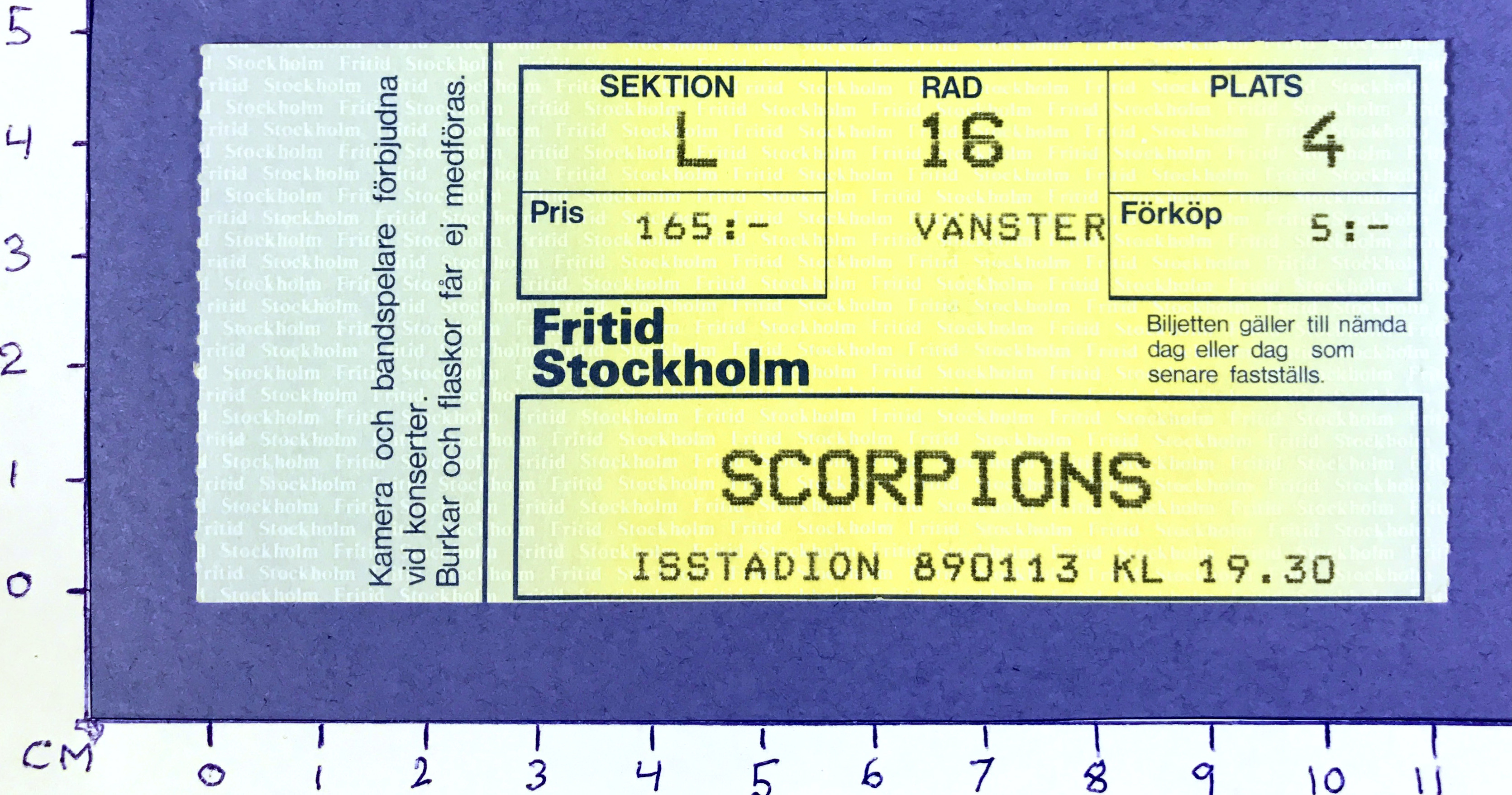 SCORPIONS - Stockholm 1989