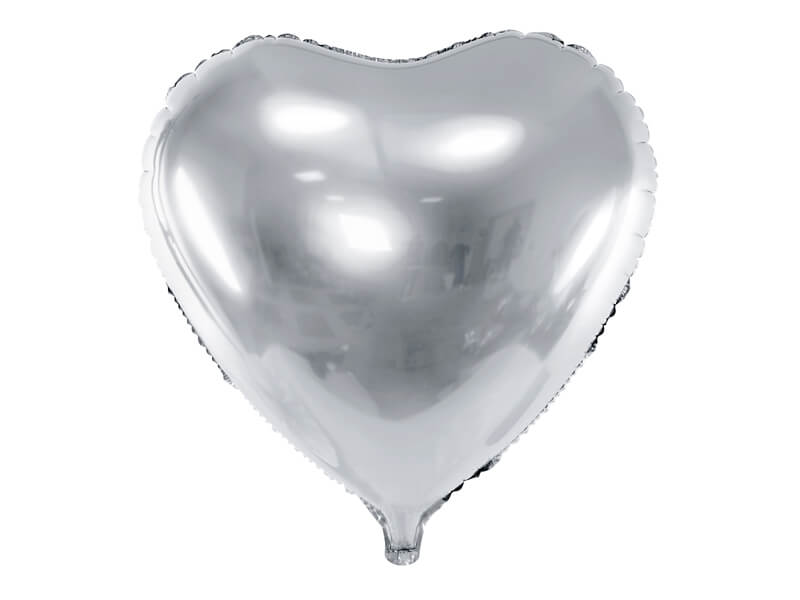 Folieballong | 45 cm | Silver hjärta