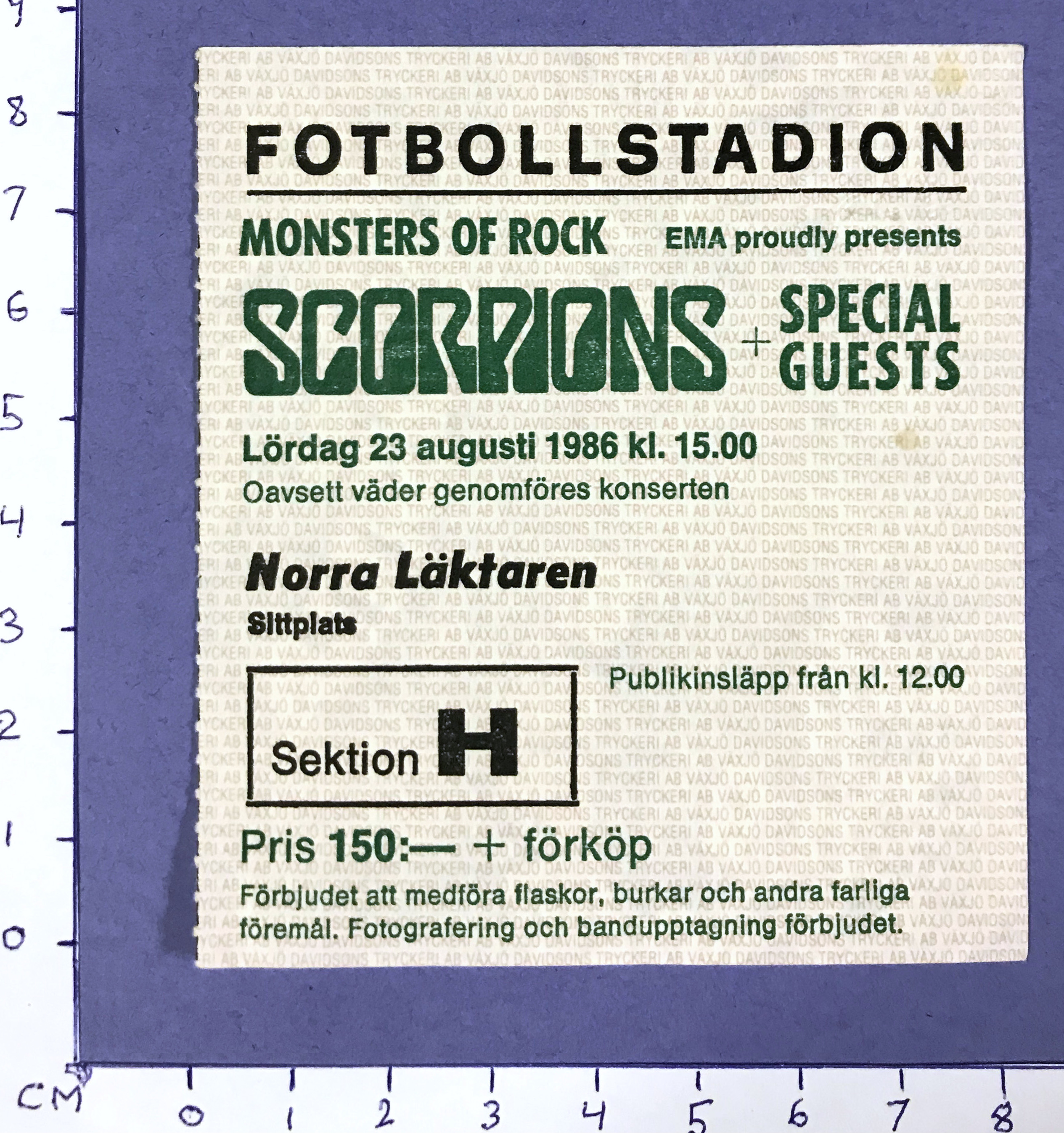 Nostalgipalatset - MONSTERS OF ROCK - Stockholm 1986
