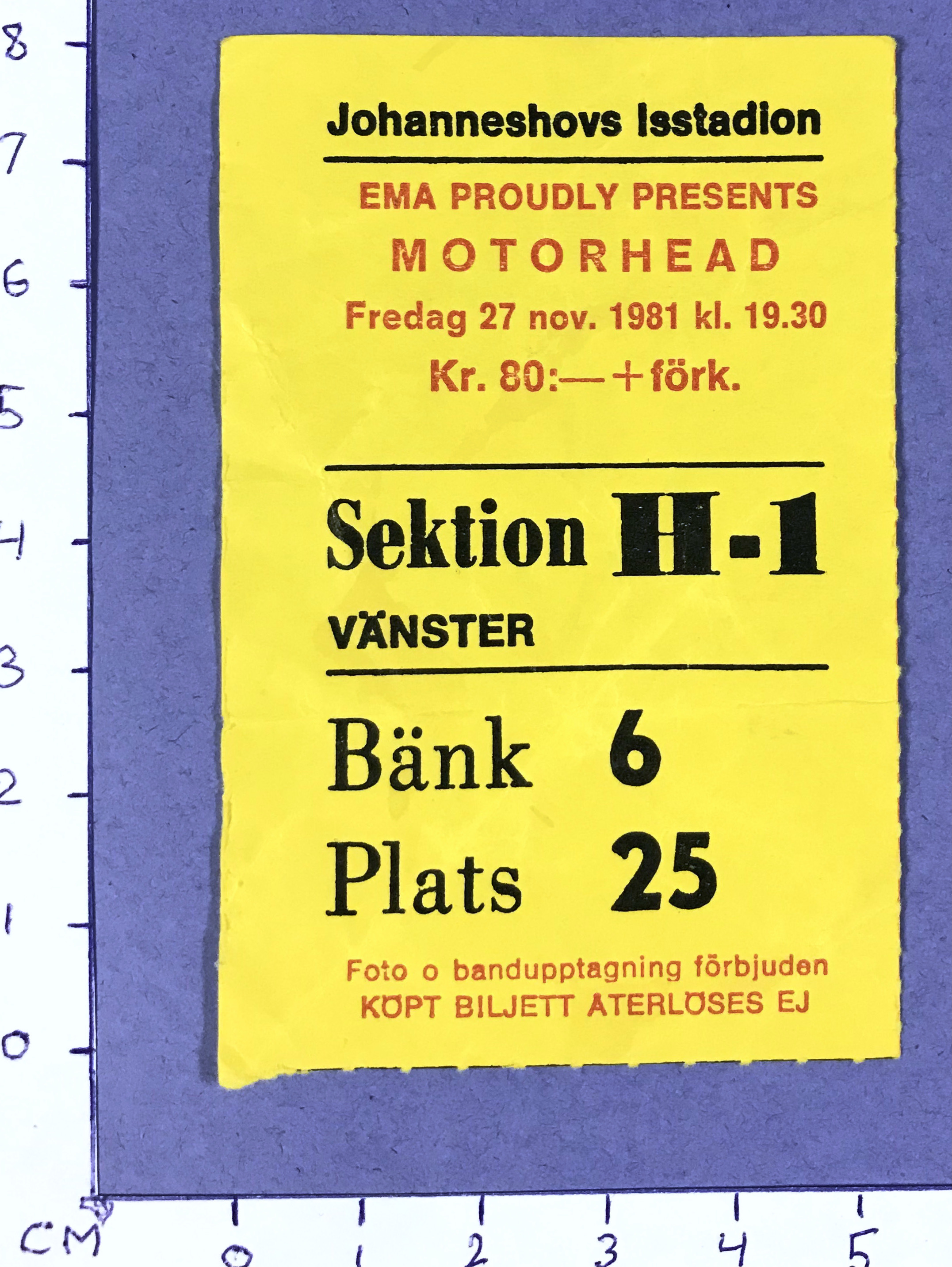 MOTÖRHEAD - Stockholm 1981