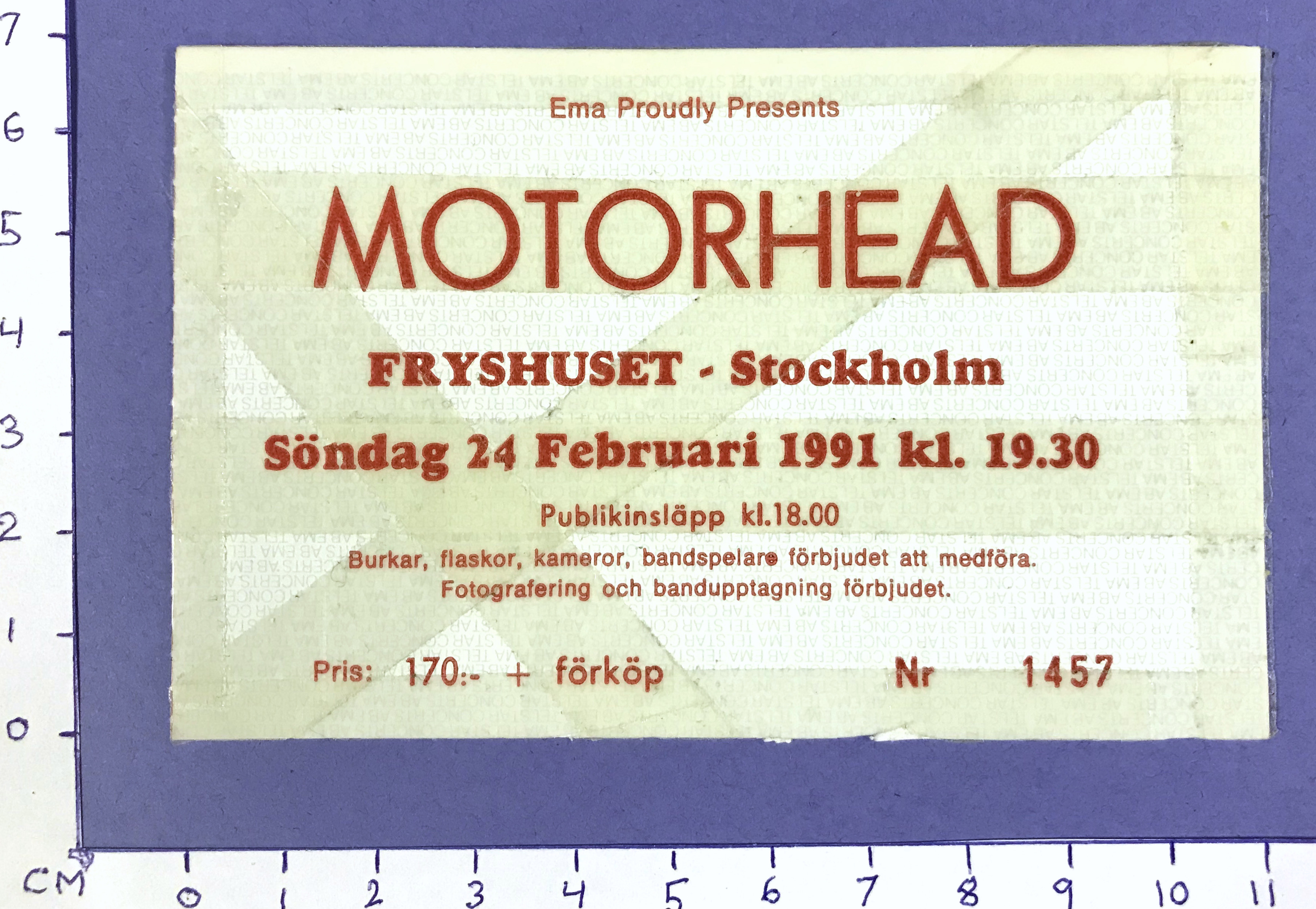 MOTÖRHEAD - Stockholm 1991