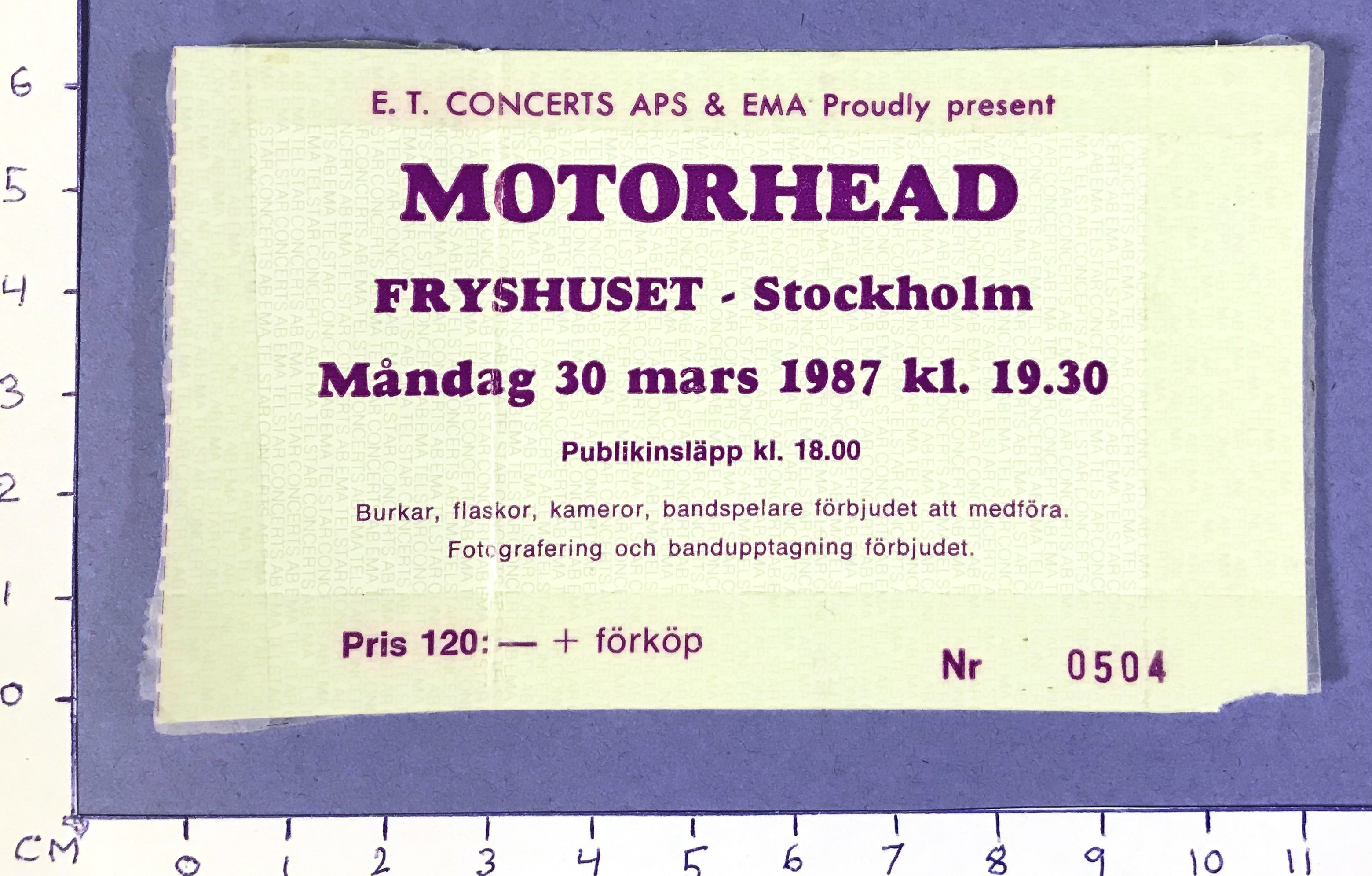 MOTÖRHEAD - Stockholm 1987