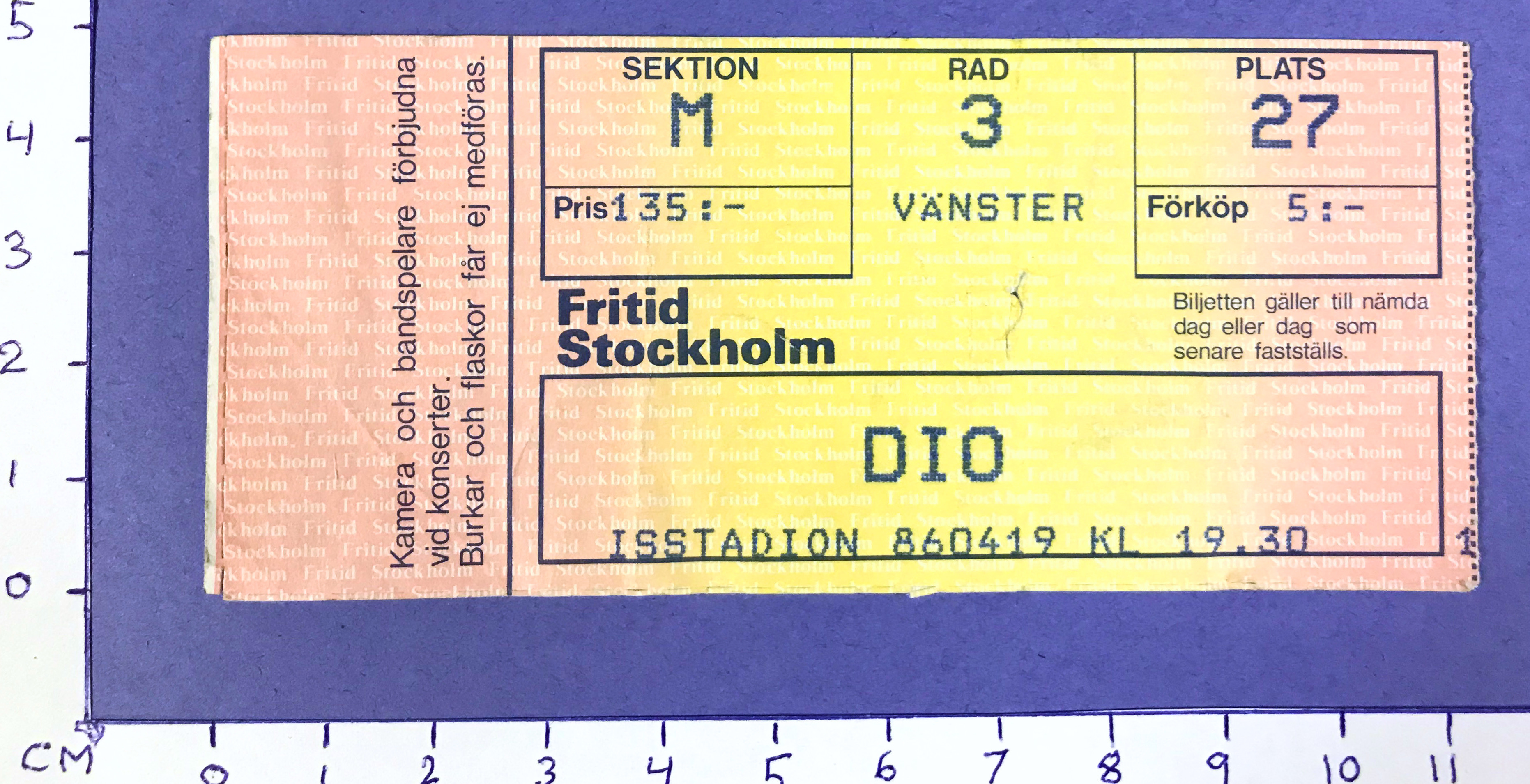 DIO - Stockholm 1986