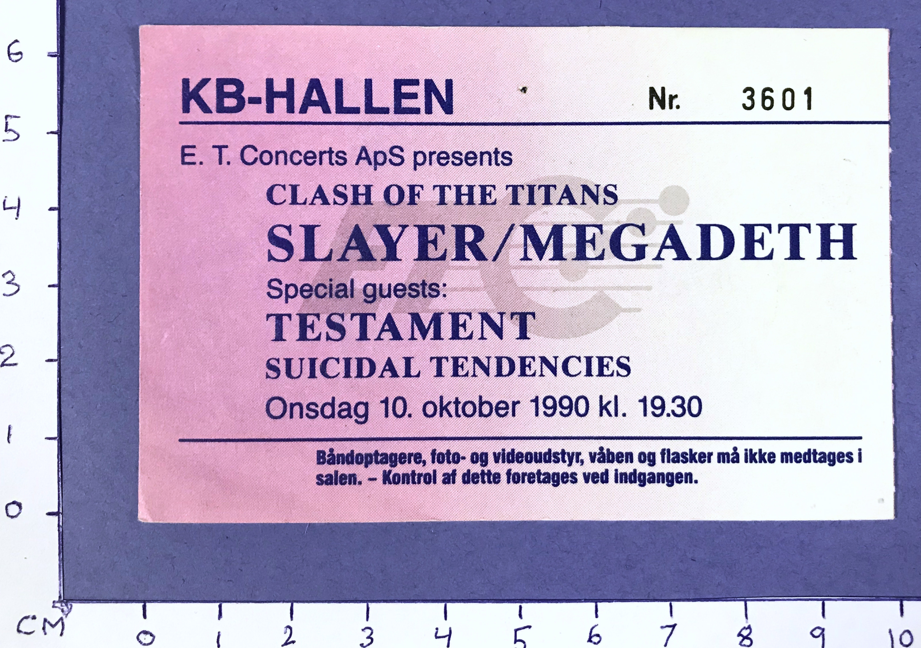 SLAYER / MEGADETH & more - Copenhagen 1990