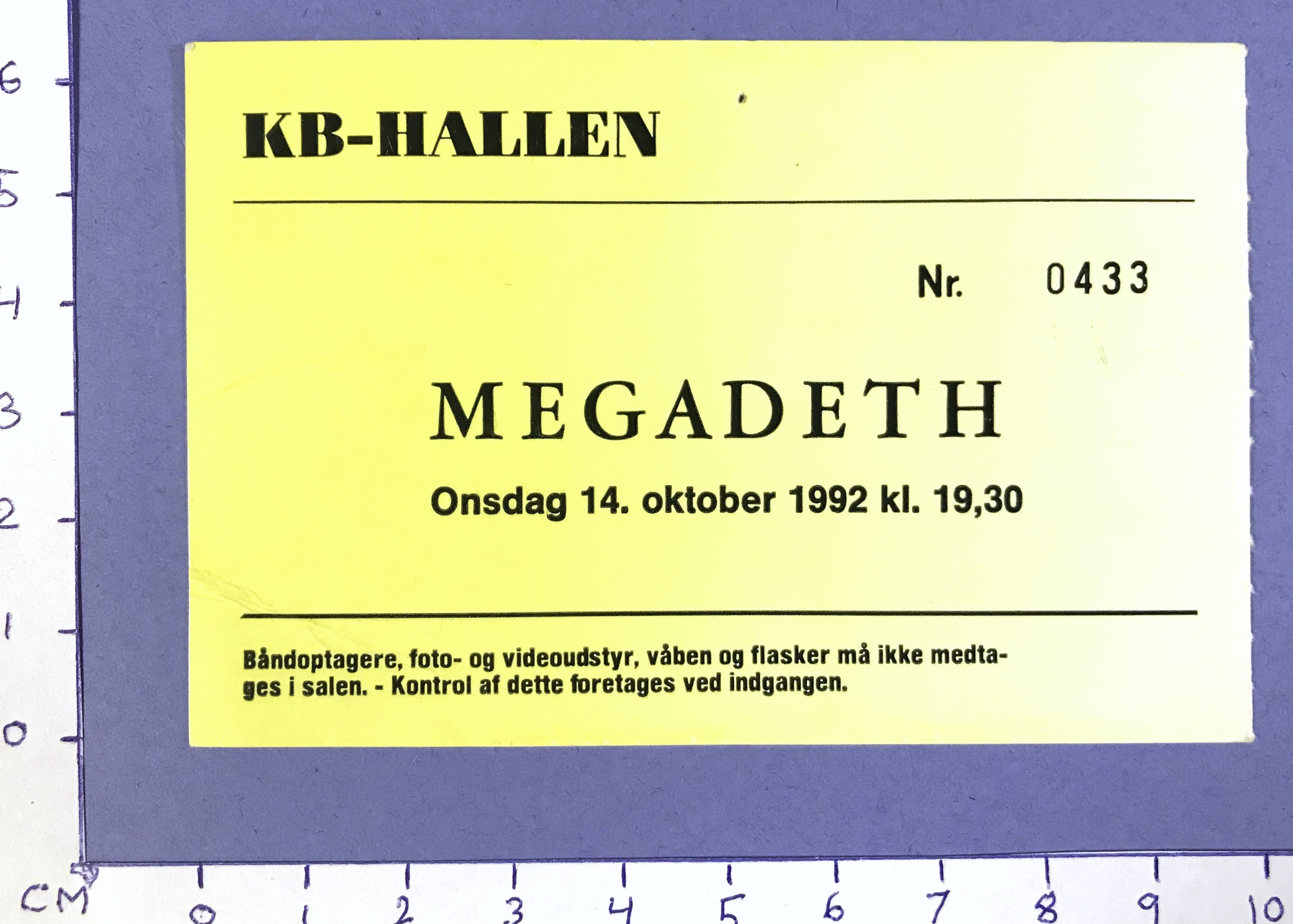 MEGADETH - Köpenhamn 1992