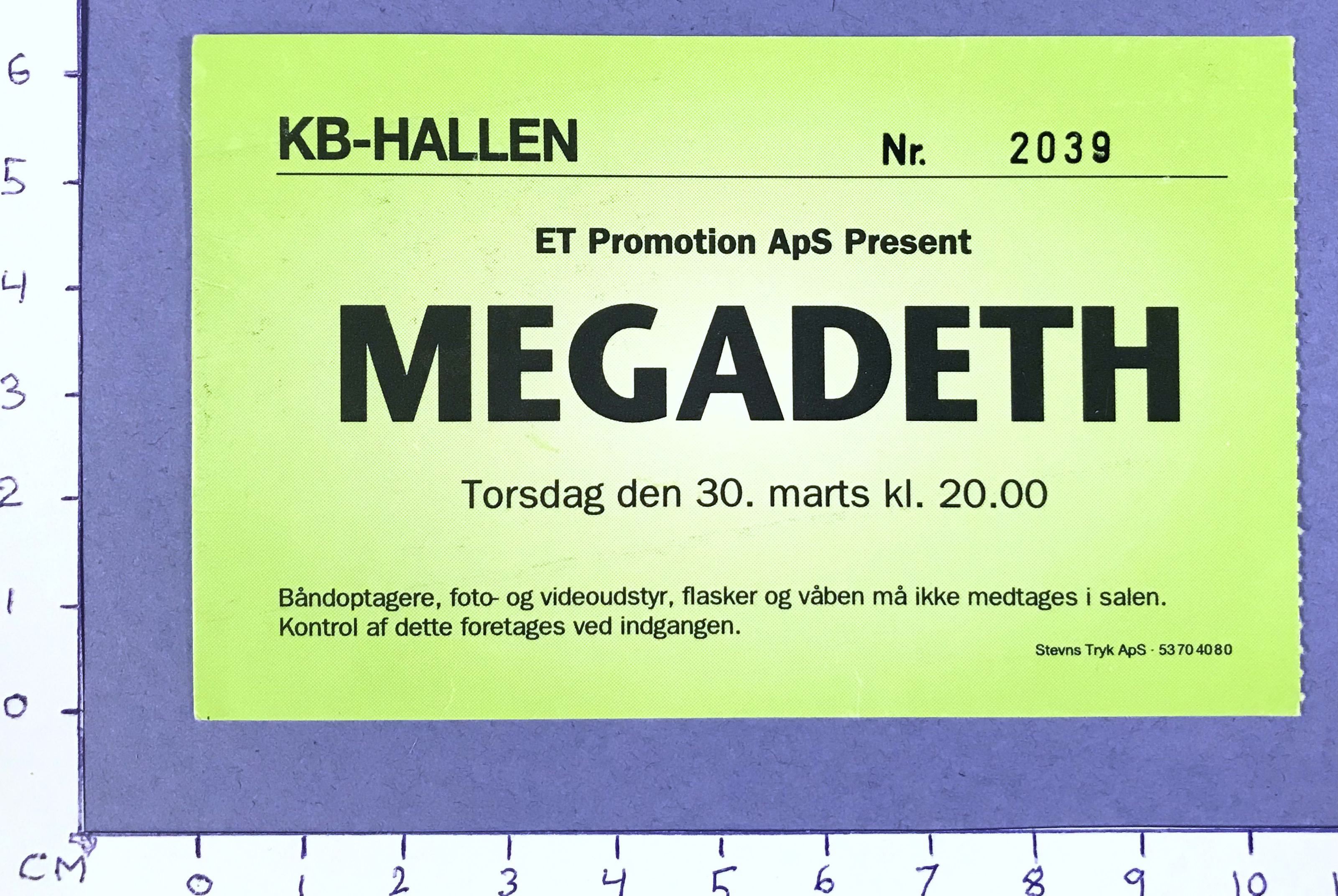 MEGADETH - Copenhagen 1995