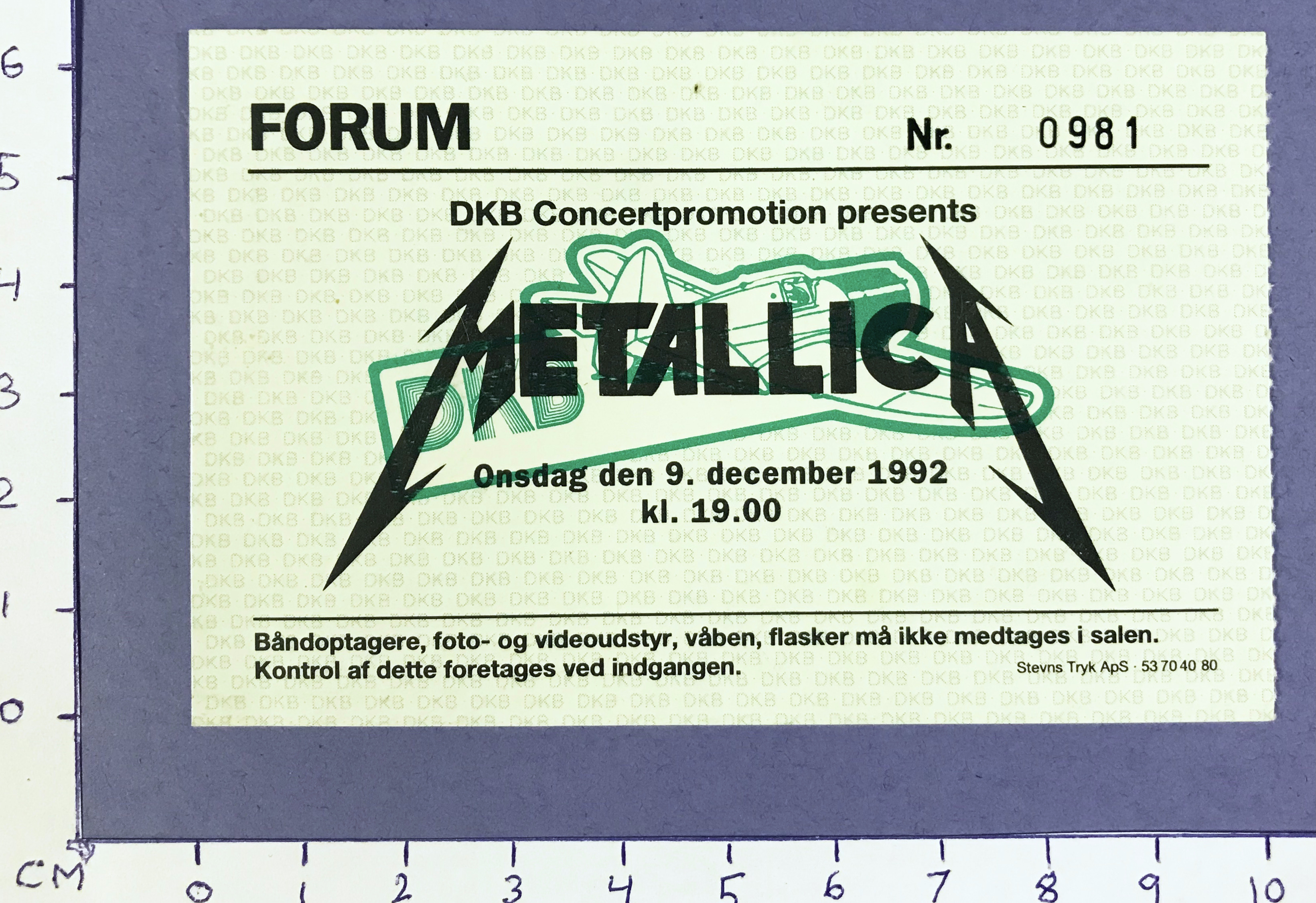 METALLICA - Köpenhamn 1992