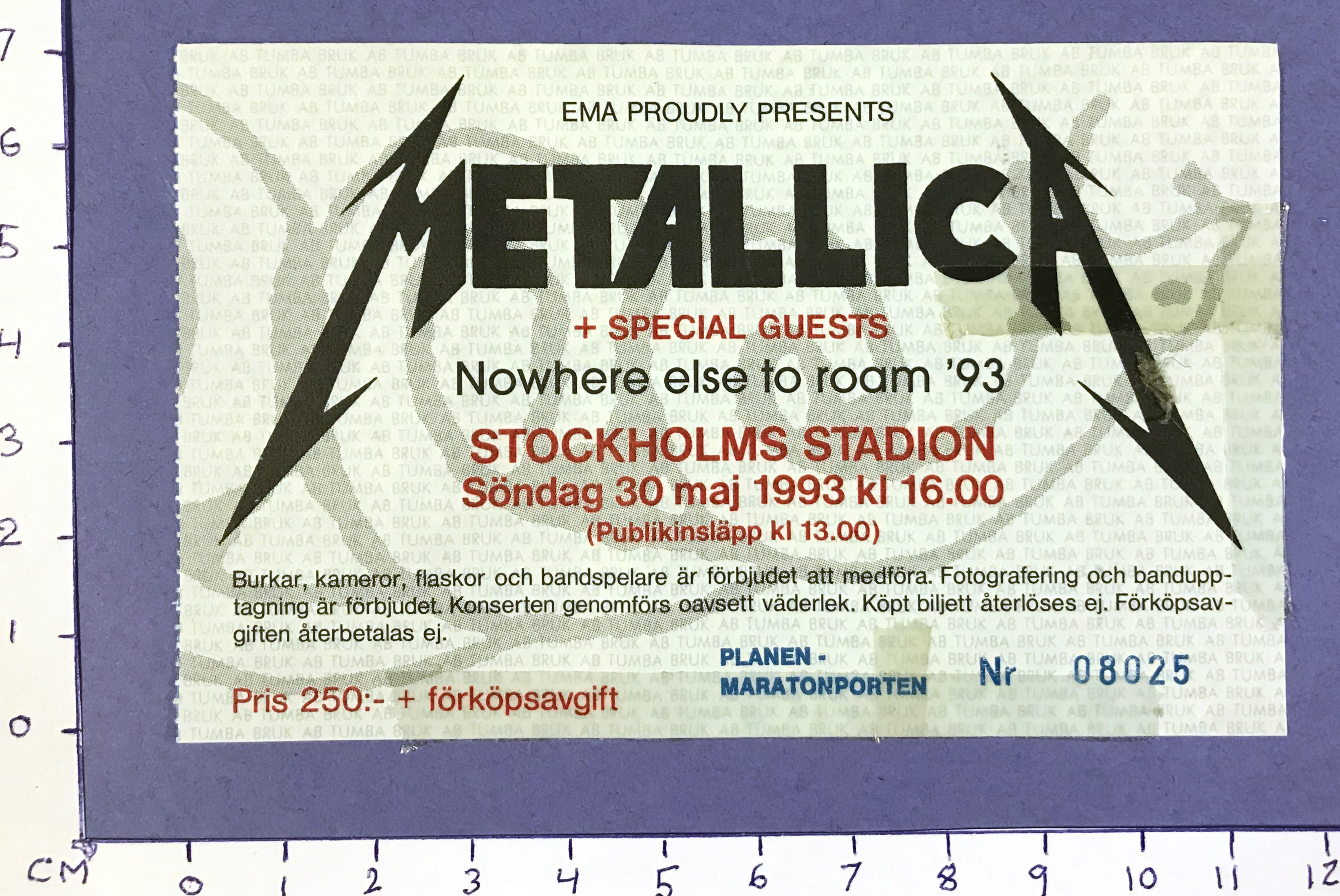 METALLICA - Stockholm 1993