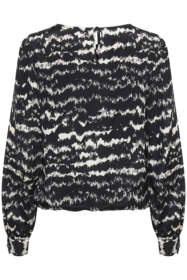 Kaffe - Helana Blouse Black / Sand Graphic Print - 6