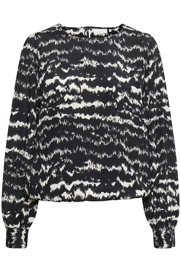 Kaffe - Helana Blouse Black / Sand Graphic Print - 5