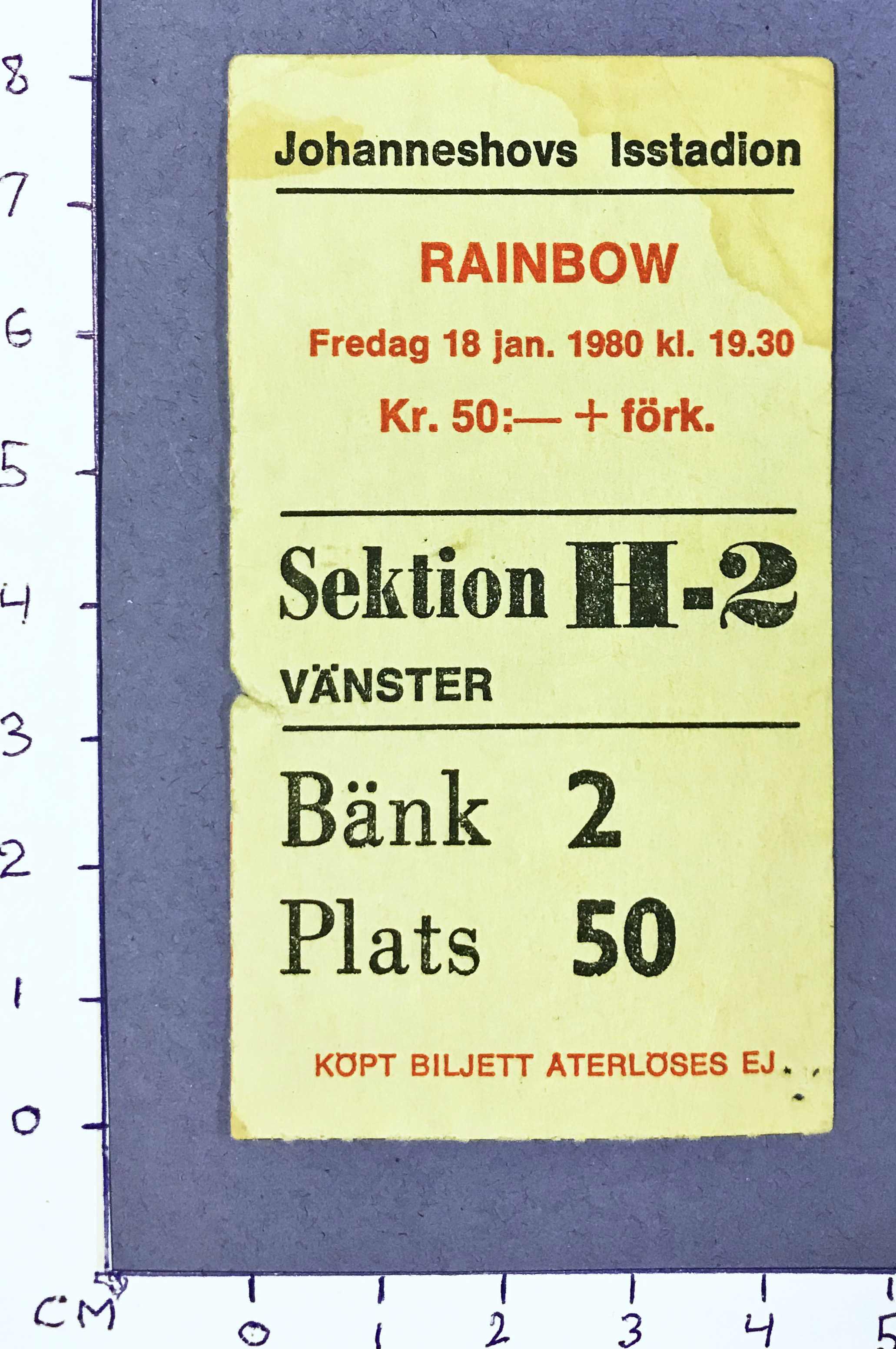 RAINBOW - Stockholm 1980