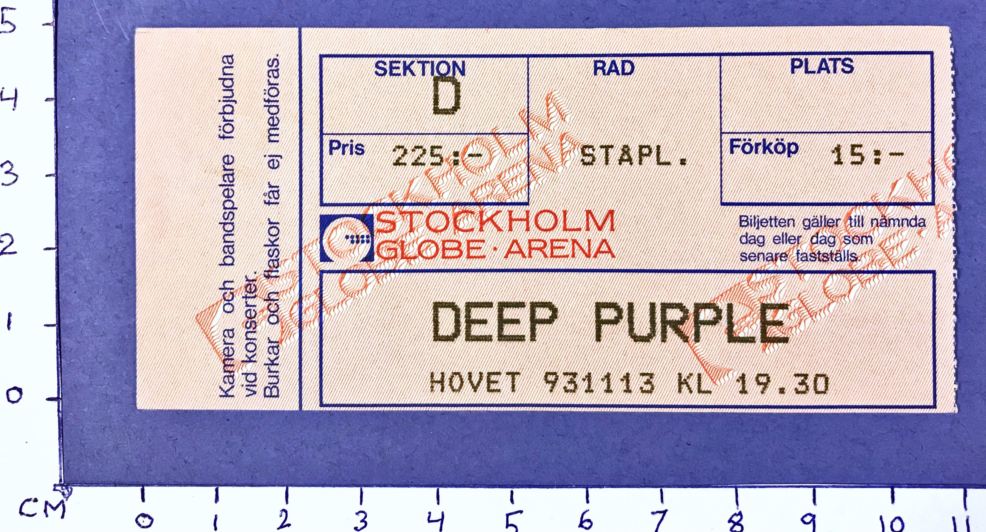 DEEP PURPLE - Stockholm 1993