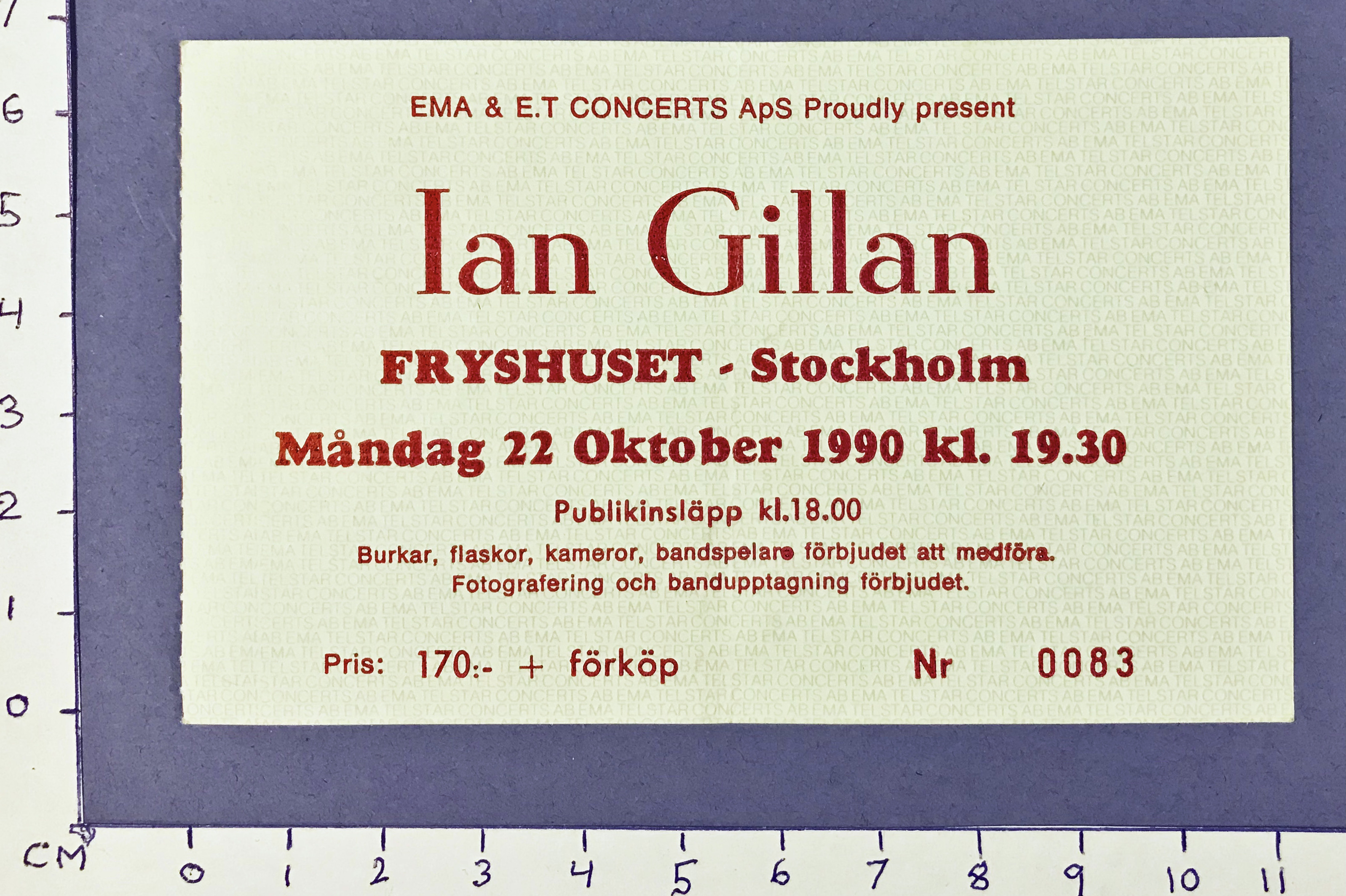 IAN GILLAN - Stockholm 1990