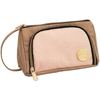 We R Memory Keepers Crafters Pencil Pouch -Taupe & Pink