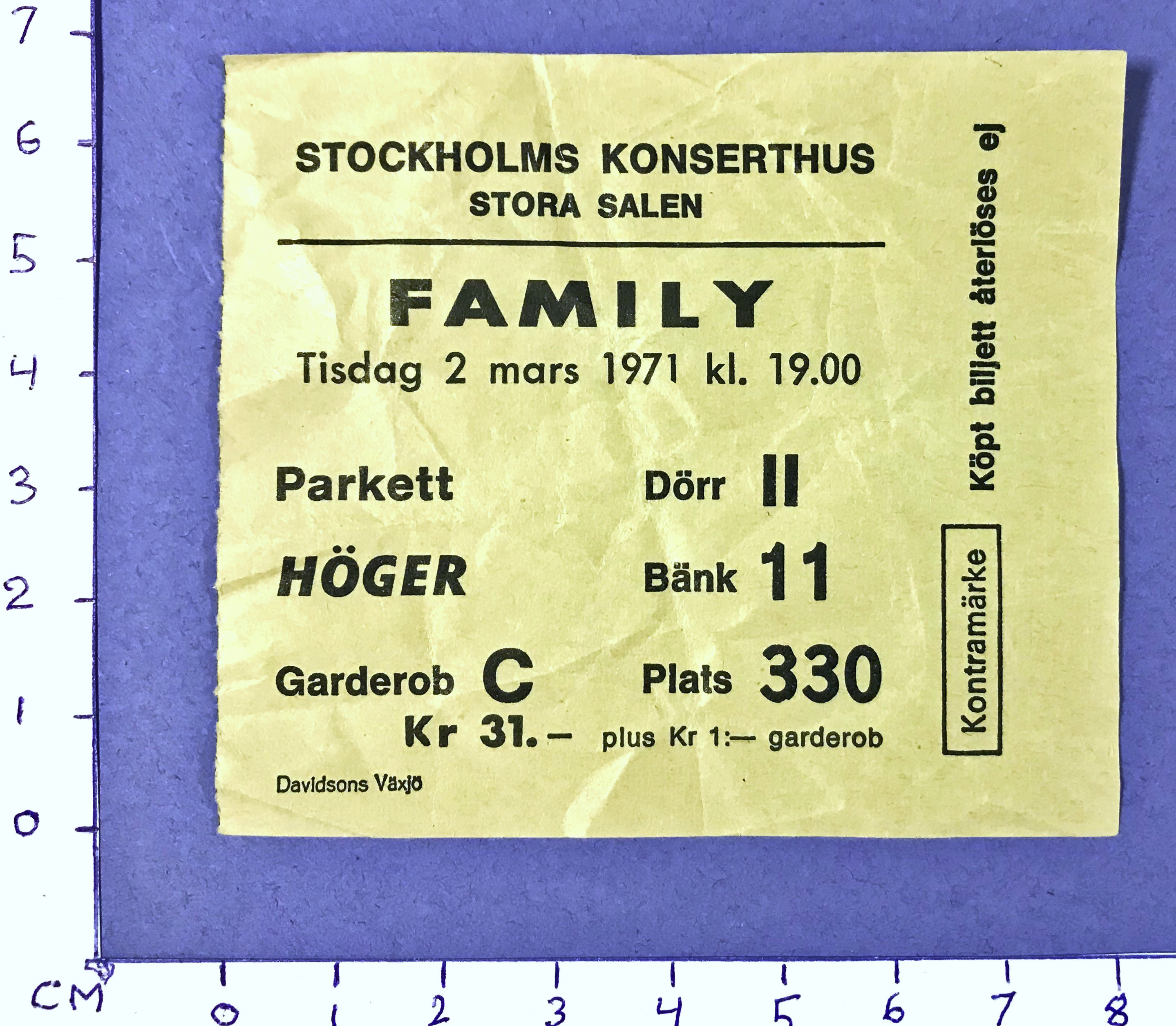 FAMILY - Stockholm 1971