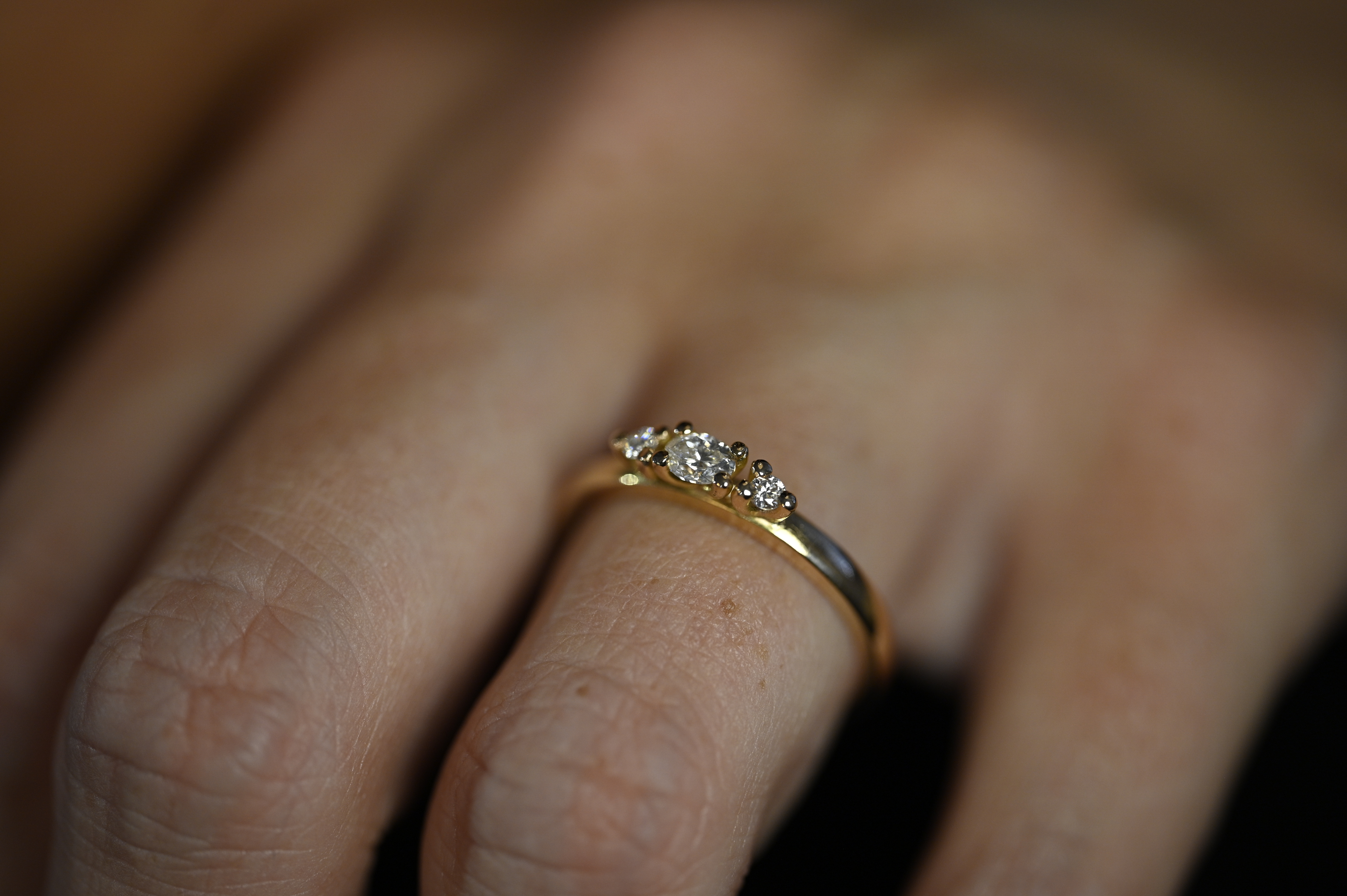 Ring Louise handgjord diamanter guld 18 karat