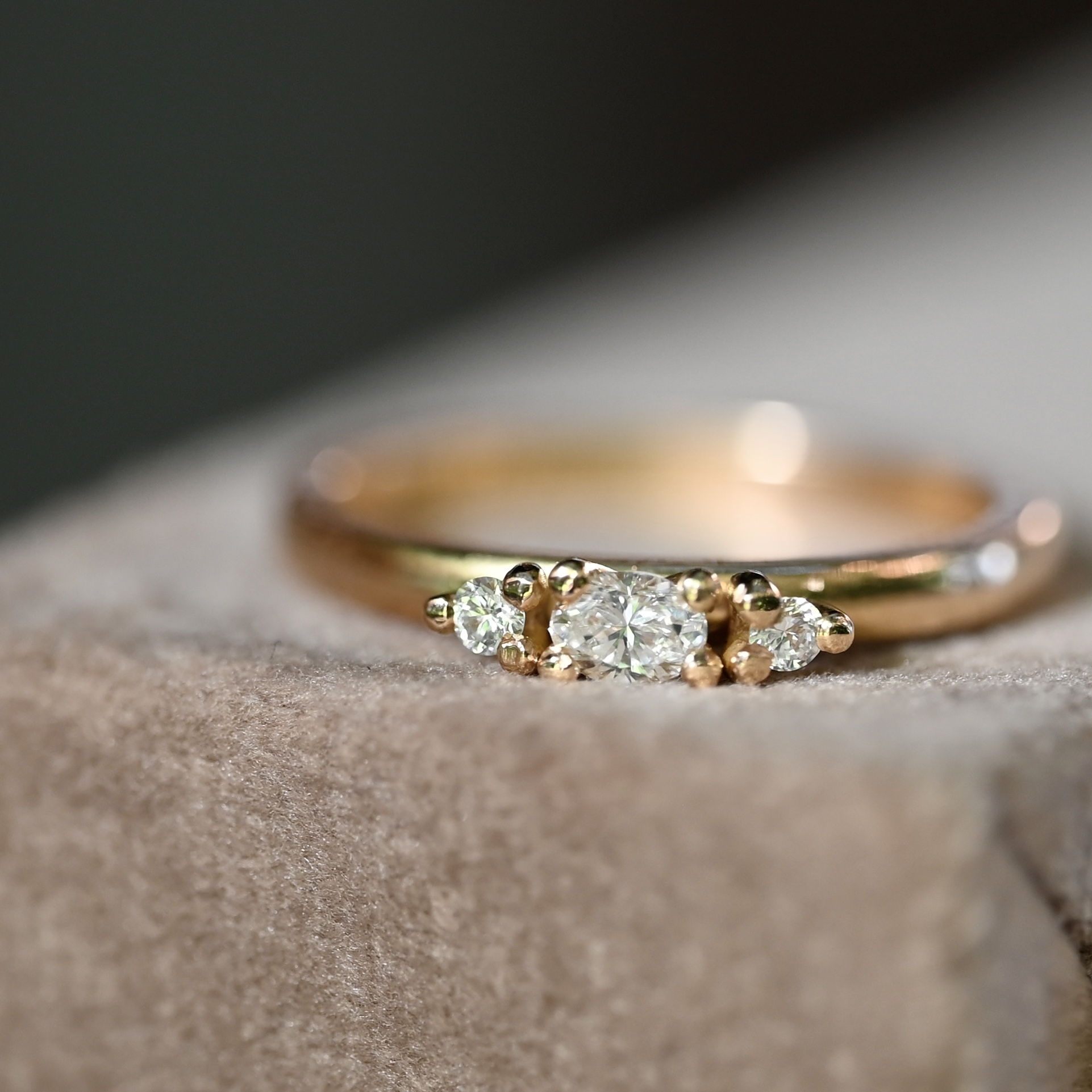 Ring Louise handgjord diamanter guld 18 karat - 4