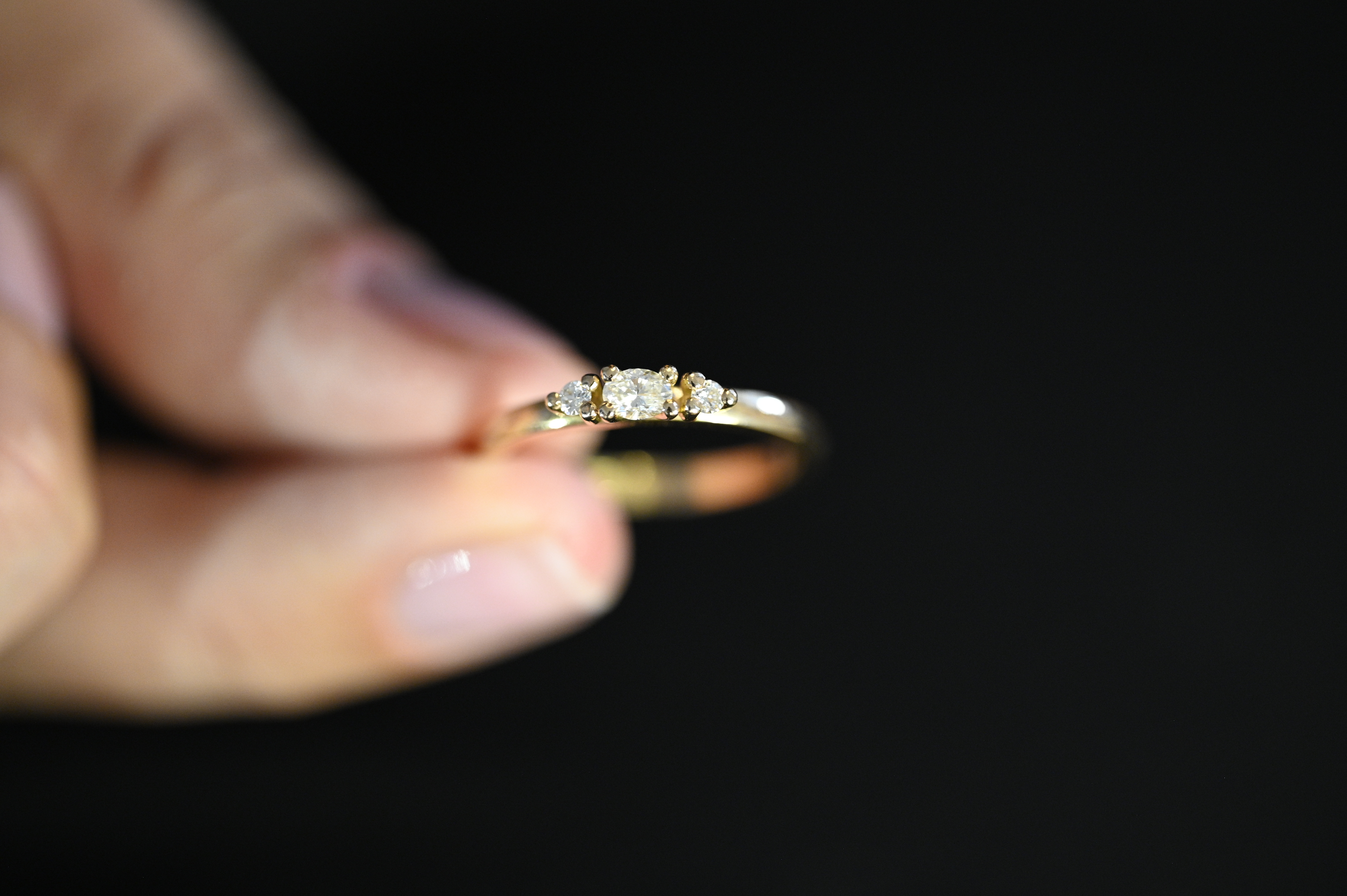 Ring Louise handgjord diamanter guld 18 karat