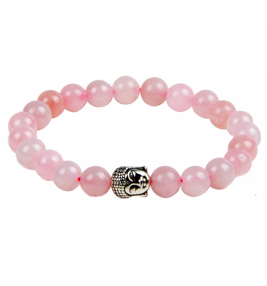 Rosenkvarts Buddha Armband 