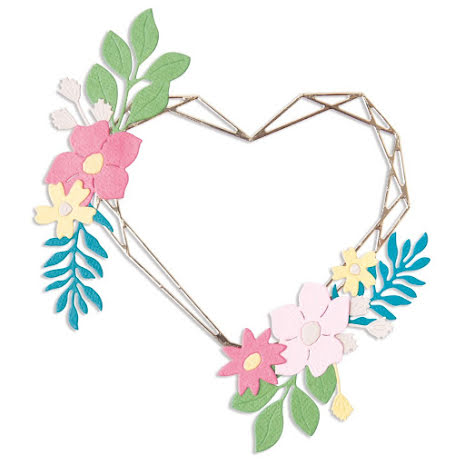 Sizzix LJ Thinlits Die Set - Floral Geo Heart Frame