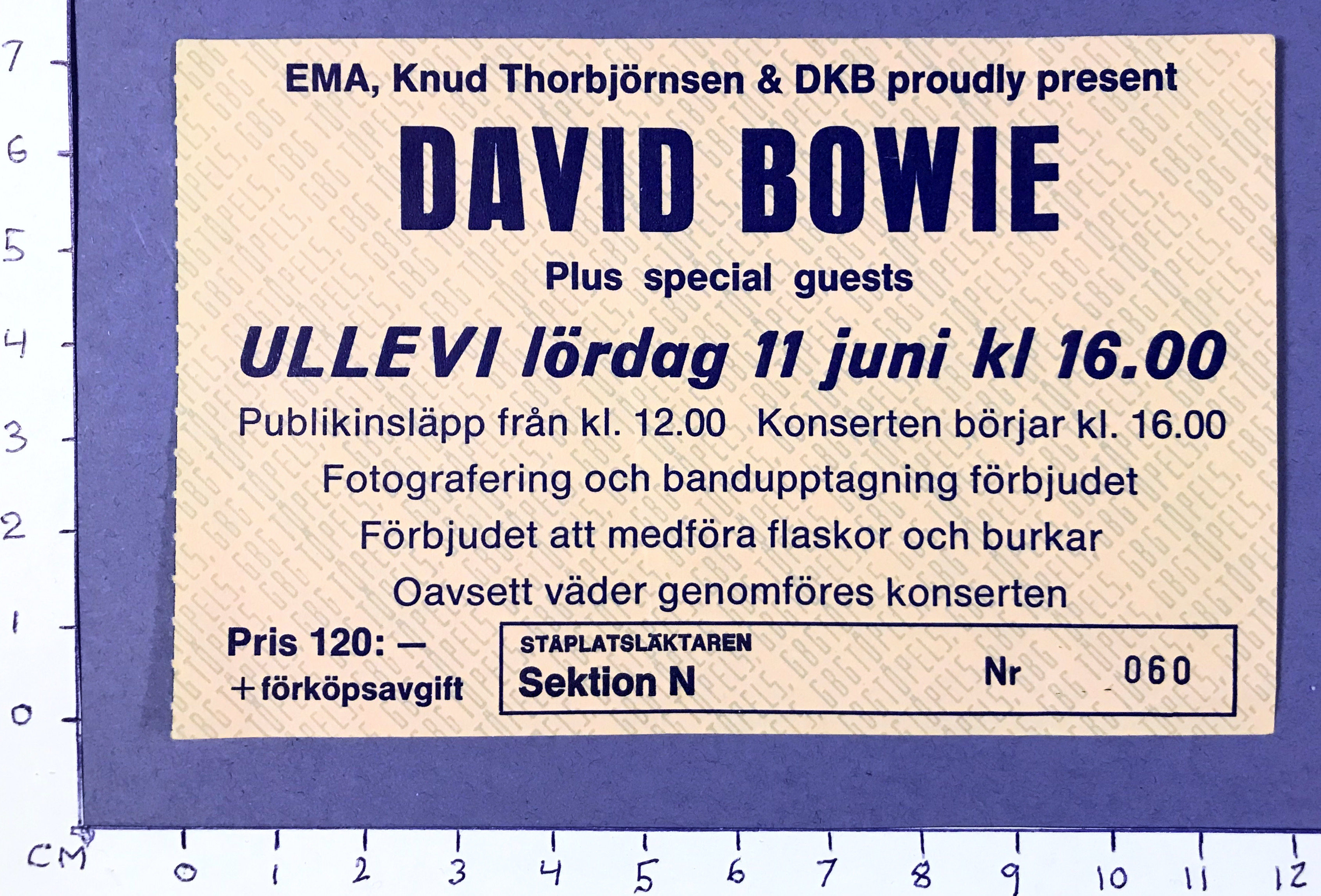 DAVID BOWIE - Göteborg 1983