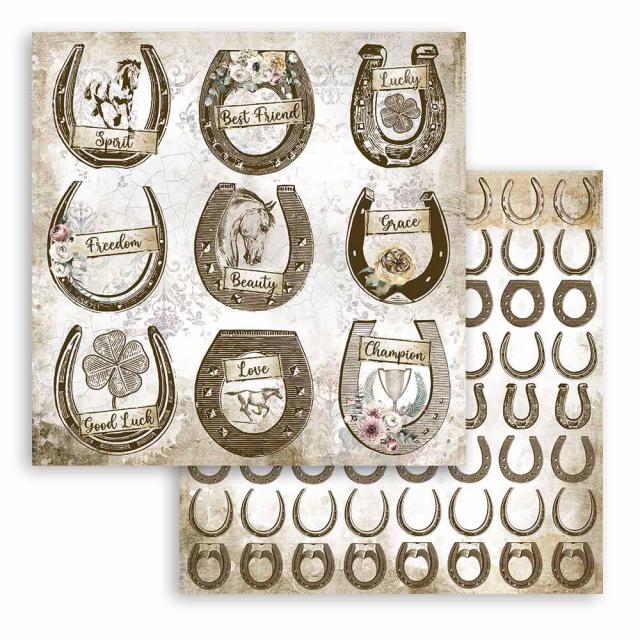 Stamperia - Double Face Paper -Romantic Horse shoe - 12x12"