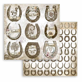 Stamperia - Double Face Paper -Romantic Horse shoe - 12x12"