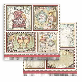 Stamperia - Double Face Paper -Alice Cards - 12x12"