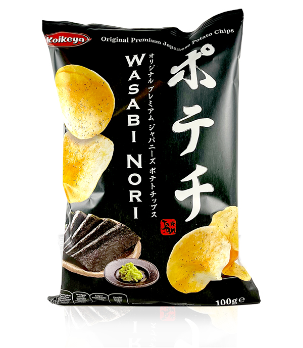 Koikeya Potechi Wasabi Chips, 100 g
