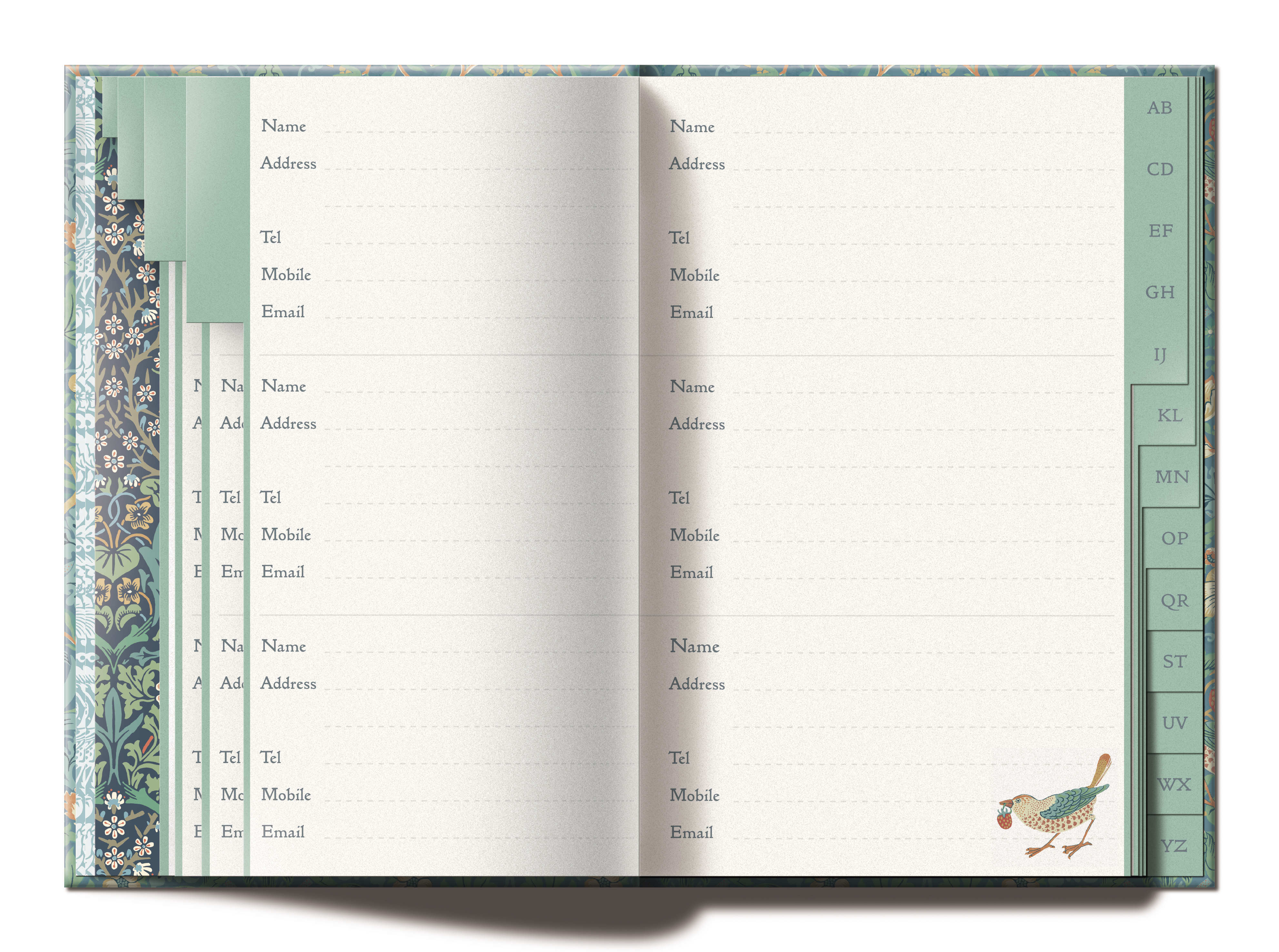A5 Birthdays & Address Book, William Morris - 2