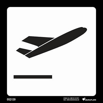 Färjeterminals- & flygplatsskylt (ICAO 9363) "Avgående flyg" - IMPA 33.2438