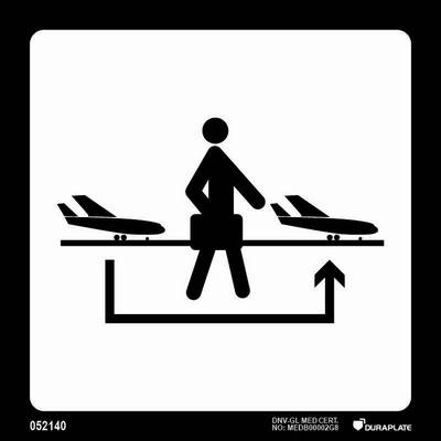 Färjeterminals- & flygplatsskylt (ICAO 9363) "Anslutande flyg" - IMPA 33.2439